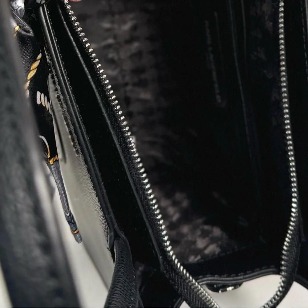 Karl Lagerfeld black Medallion Bag NWT and twilly (chain not included) - Picture 7 of 10